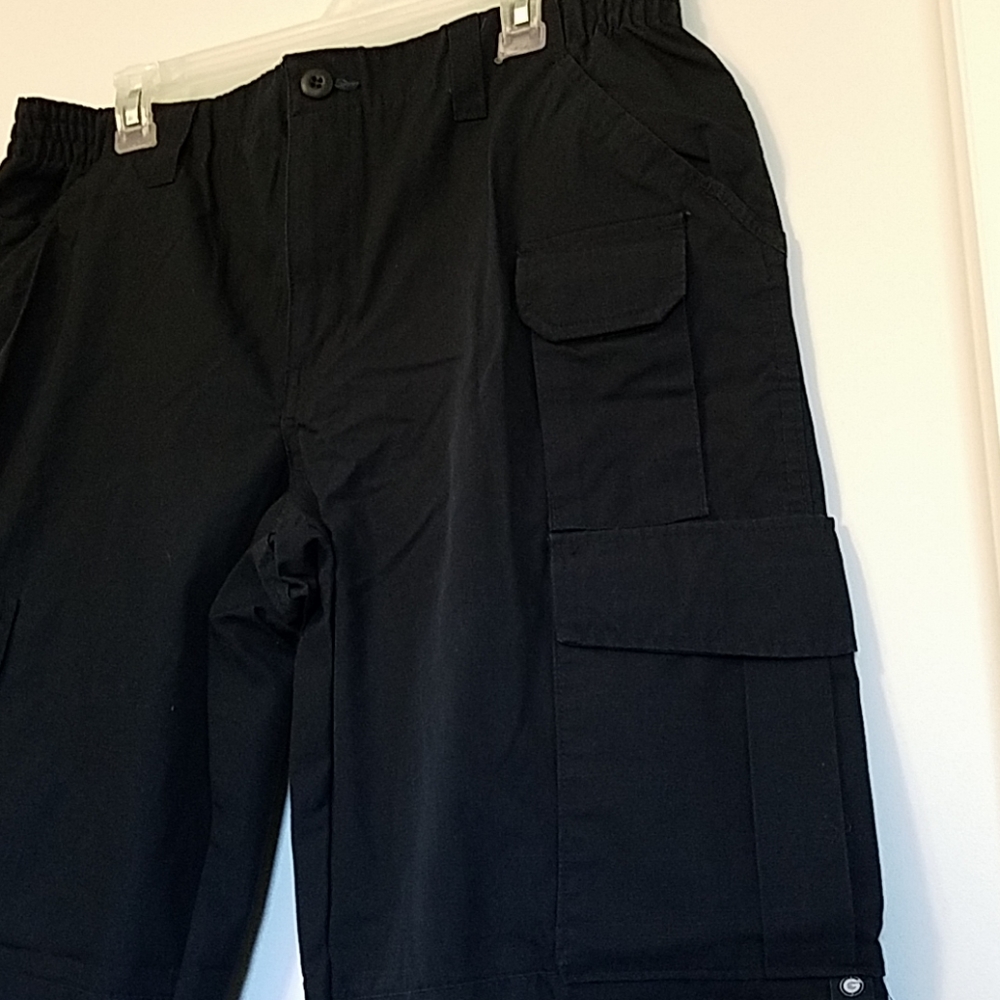 Mens' Black Cargo Pants - Picture 2 of 5